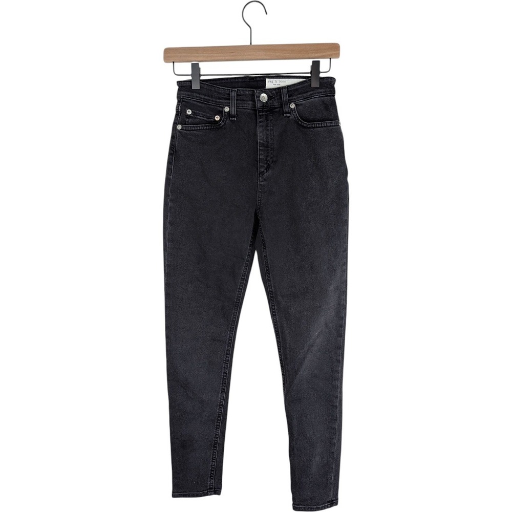 Rag Bone Jeans Nina Wythe‎ High Rise Skinny Charcoal Wash Size 25